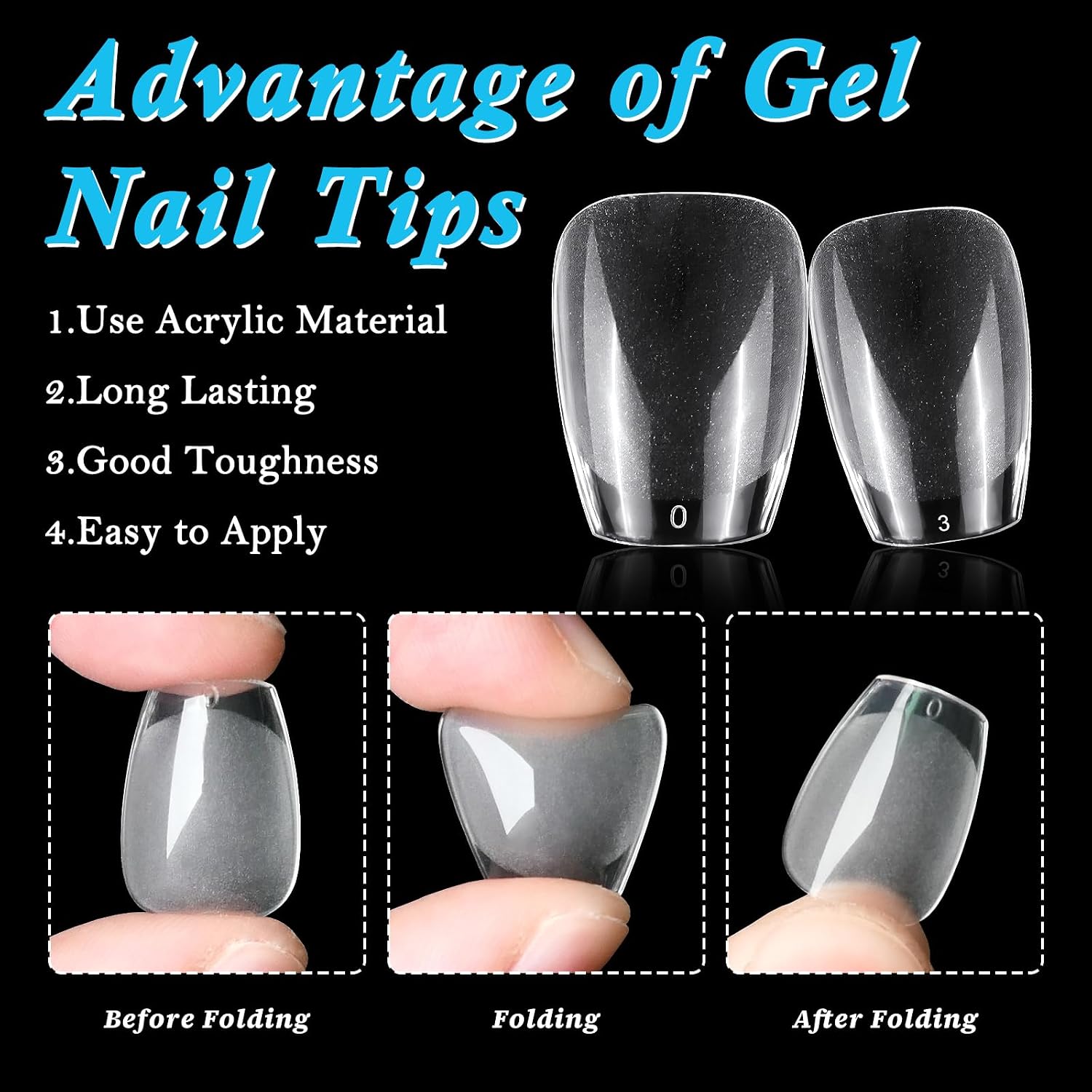 LoveOurHome 600pc Coffin Fake Nail Tips Clear Press on Nails Short Gel Nail XS Coffin Acrylic Nails Full Cover Soft Gel False Nail Ballerina Artificial Fingernails for Acrylic Nail Extension