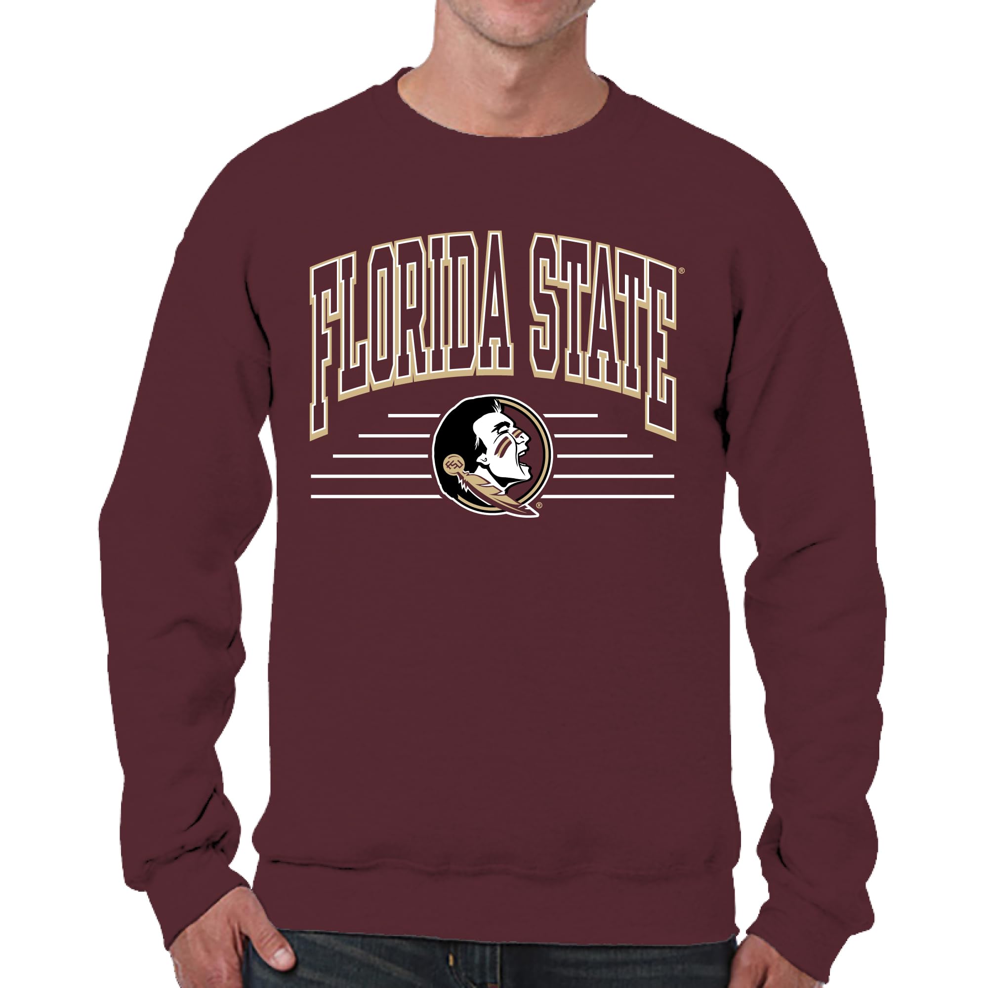 Campus Colors NCAA Adult Unisex Overtime Classics Crewneck Fleece Sweatshirt, Cozy Cotton Poly Blend, Timeless Design, Garnet, Large โ image 1