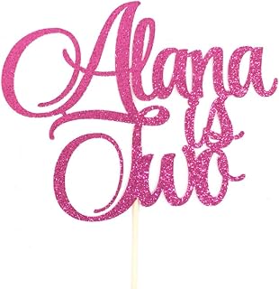 Atelier Elegance Any Name, Two Cake Topper, 2 Cake Topper, 2nd Birthday Cake Topper