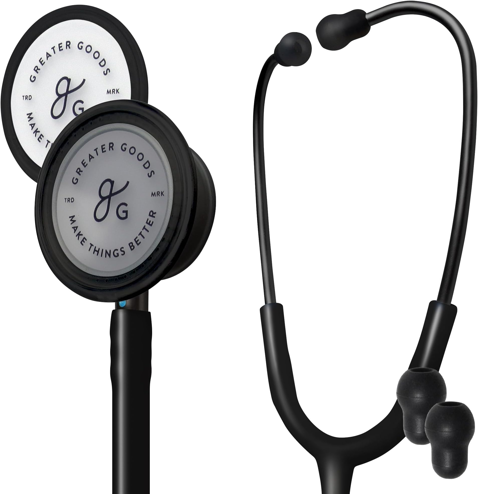 GreaterGoods Dual-Head Stethoscope, Classic Design for Medical and Home Routine Physical Assessing Basic Heart and Lung Examinations (Triple Black)