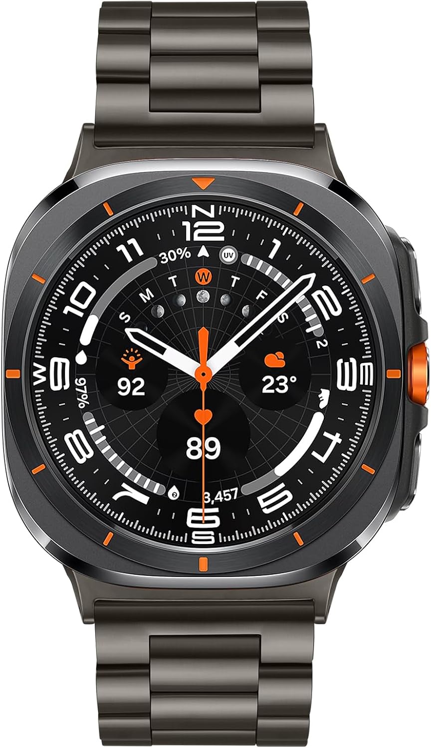 Tasikar Stainless Steel Bands Compatible with Samsung Galaxy Watch Ultra 47mm, No Gap Men Women Genuine Strap for Galaxy Watch Ultra 47mm, Graphite