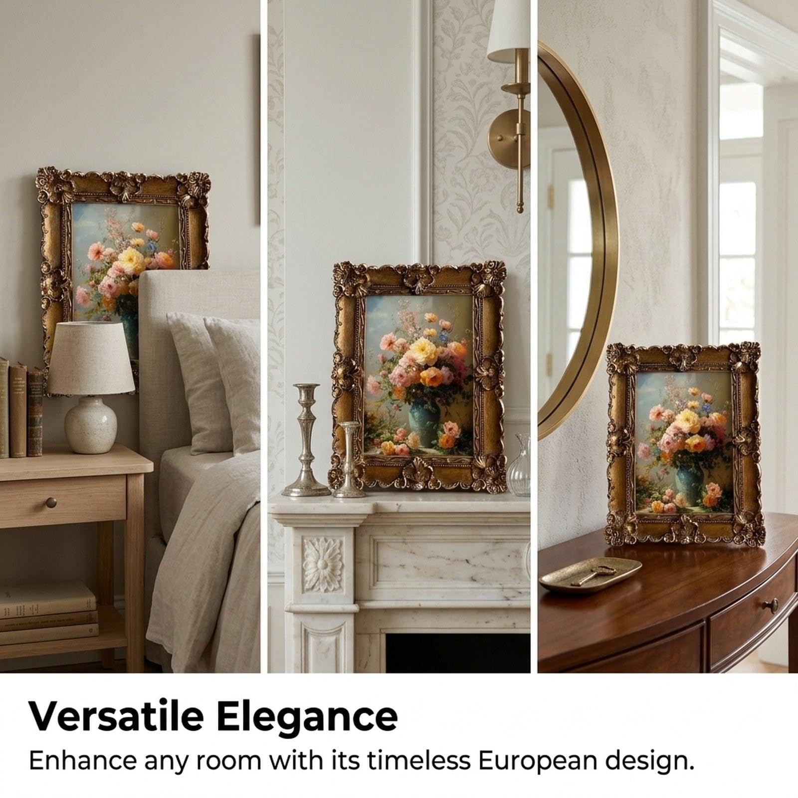 Homyl Cornice Portafoto Ornamentale, Regalo Artistico per La Casa, Decorazione per Soggiorno, Sala Da Pranzo, Tavolo Da Pranzo.