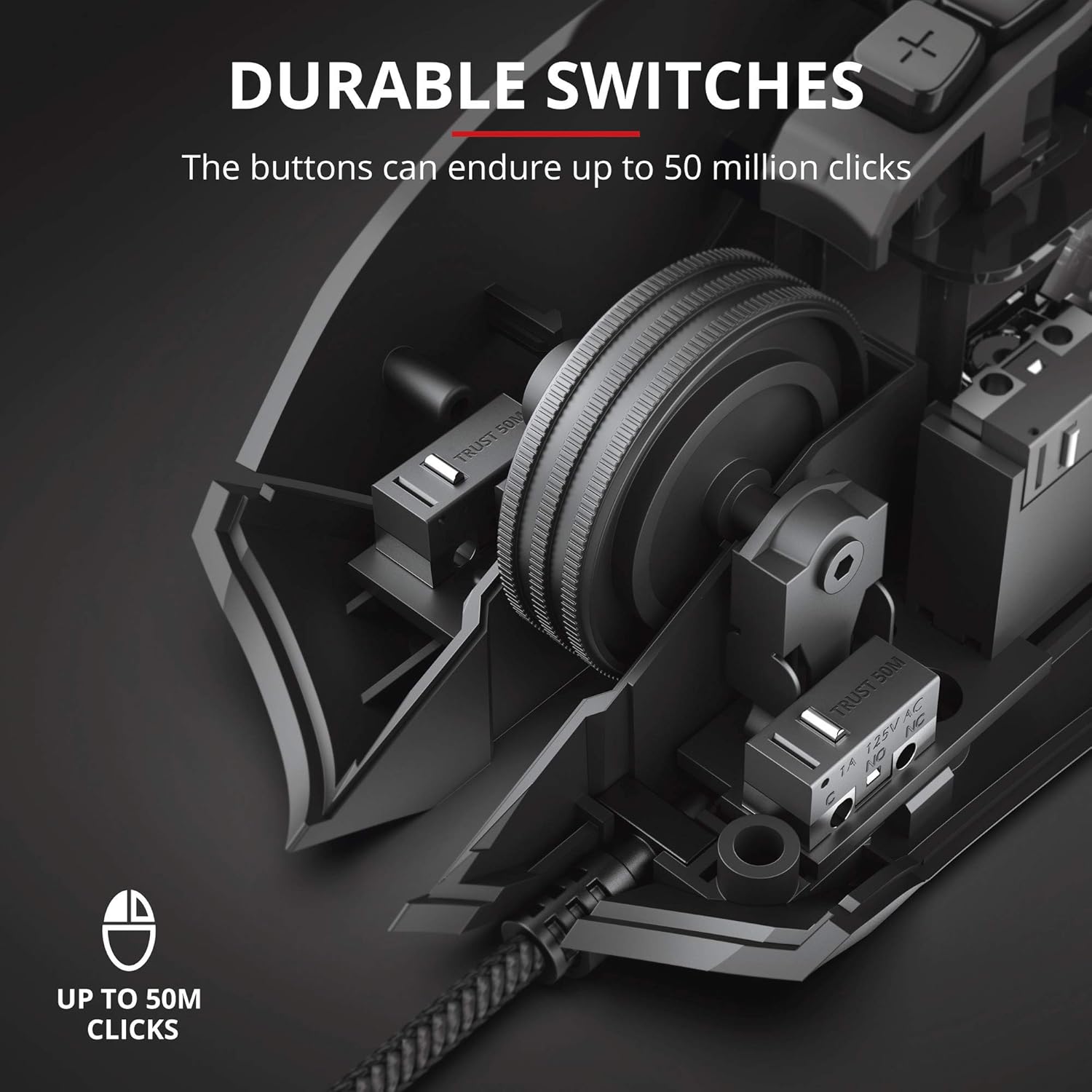 GXT 160X Ture RGB LED Gamer Mouse, Gaming Mouse, 7 Programmable Buttons, Fully Customizable RGB Lighting, 200-4500 DPI, USB, Cable 1.8 m, Laptop/PC/Mac/MacBook, Black