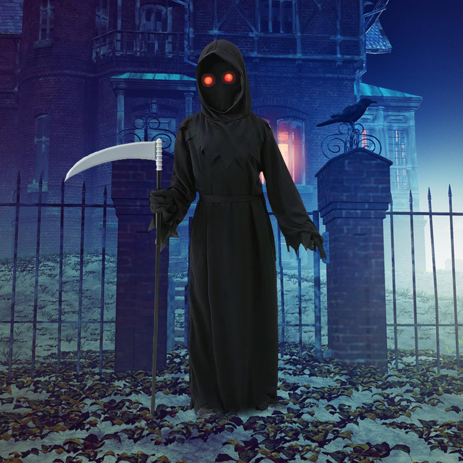 Straszny Kostium Halloween Dla Dzieci Rekwizyty Cosplay Żniwiarza | Ubrania Do Odgrywania Ról dla Dziewcząt Cosplayerek Karnawału Występów Scenicznych Wydarzeń Tematycznych Balów Maskowych