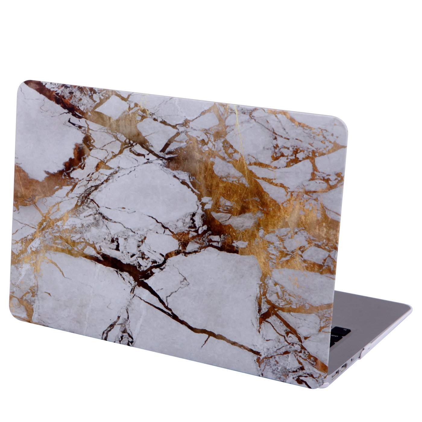 GIOIA BAZAAR Case for MacBook, Plastic Hard Shell Case Cover Only Compatible with MacBook Air 13 inch/ 13.3" (Models: A1369 & A1466, Older Version 2010-2017 Release)(Marble White/Gold)