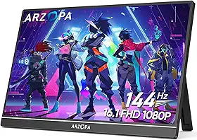 Monitor Gamer Portátil 144Hz IPS 1080P 100% sRGB FHD HDR Para Xbox, PS5, Notebook, PC, Mac Arzopa Z1FC