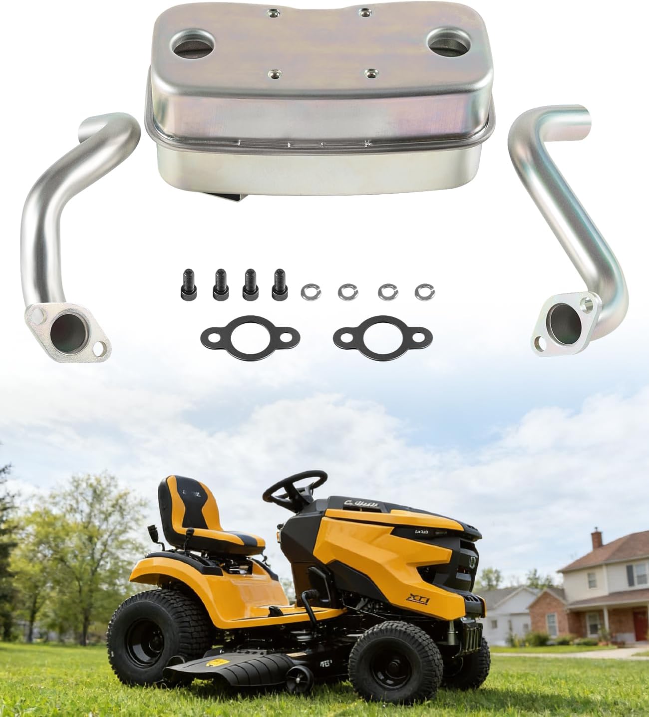 32 786 01-S 3278601S Generator Muffler Kit Compatible with Kohler Courage Select Twin-Cylinder Engines| Complete Exhaust System Includes Pipes, Gaskets & Mounting Hardware