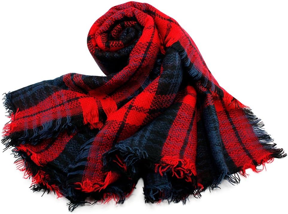 OCT17Plaid Scarf Women Pashmina Wrap Large Warm Soft Shawl Winter Fall Scarves