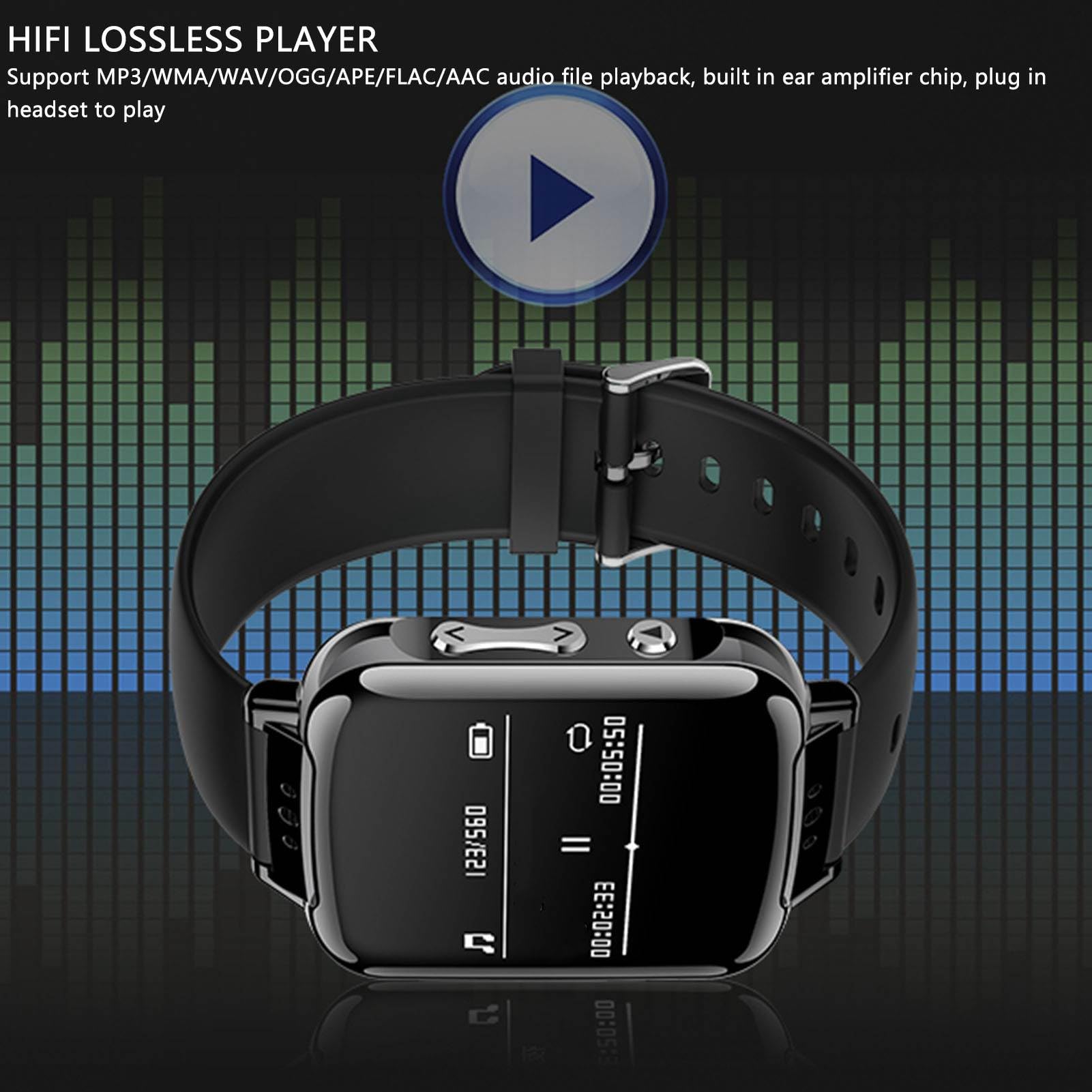 Montre Intelligente BT4.2 Enregistreur Vocal Lecteur MP3 Réduction de Bruit Bracelet Sport