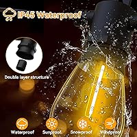 Vista 4 de Aialun Tira de luces para exteriores de 51 pies de 2200 K, color blanco cálido, luces LED S14 de plástico inastillable, luces Edison de plástico