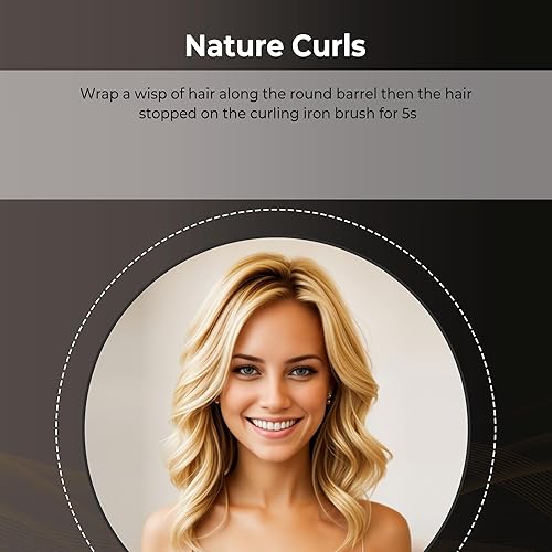 Miniatura 7 de Cepillo térmico de 1.5 pulgadas, 11 ajustes de temperatura, rizador de cepillo redondo calentado, pantalla LCD de 230 F a 410 F, cepillo de rizador