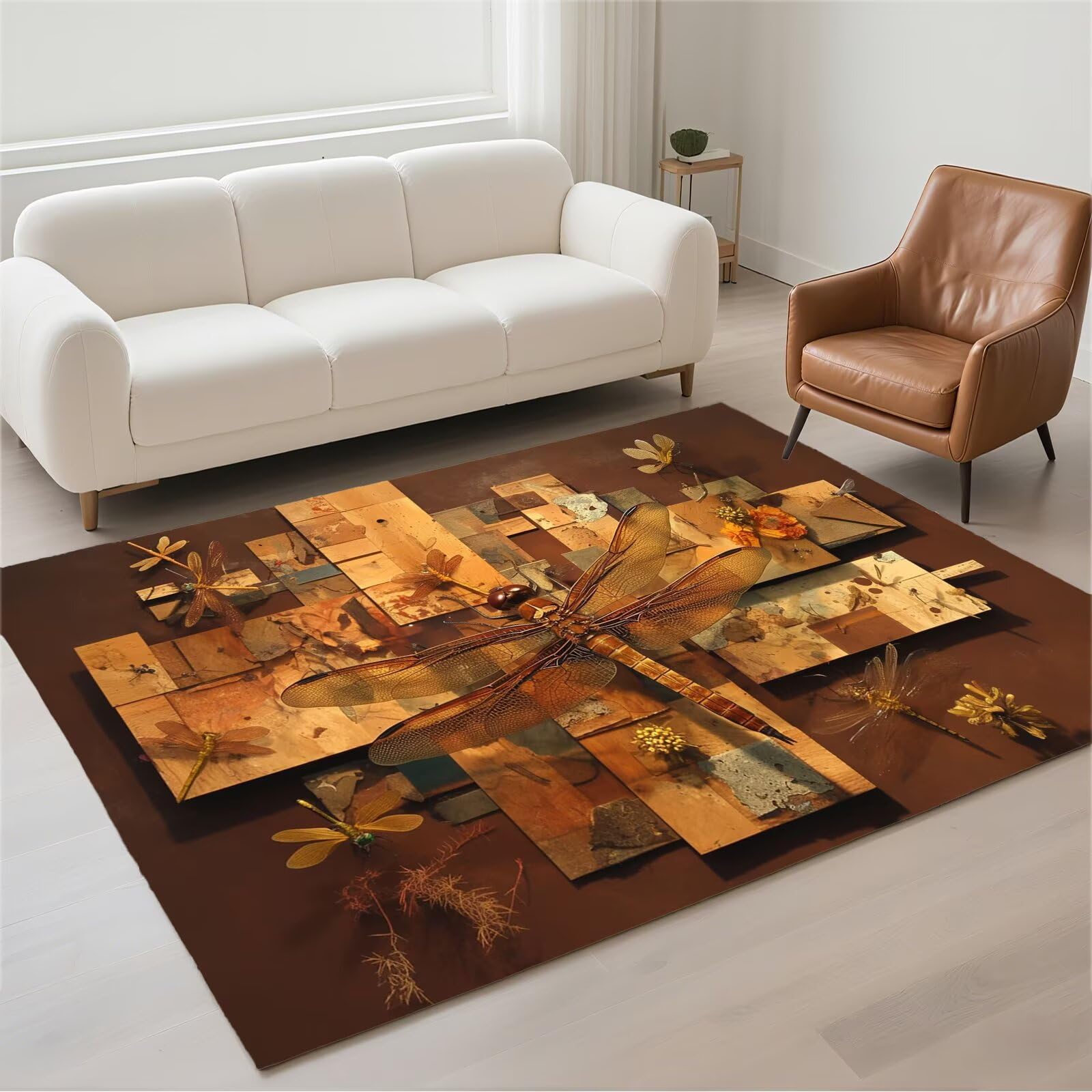 Grand carpet pour salon 160x230cm doux pile bouclée moderne