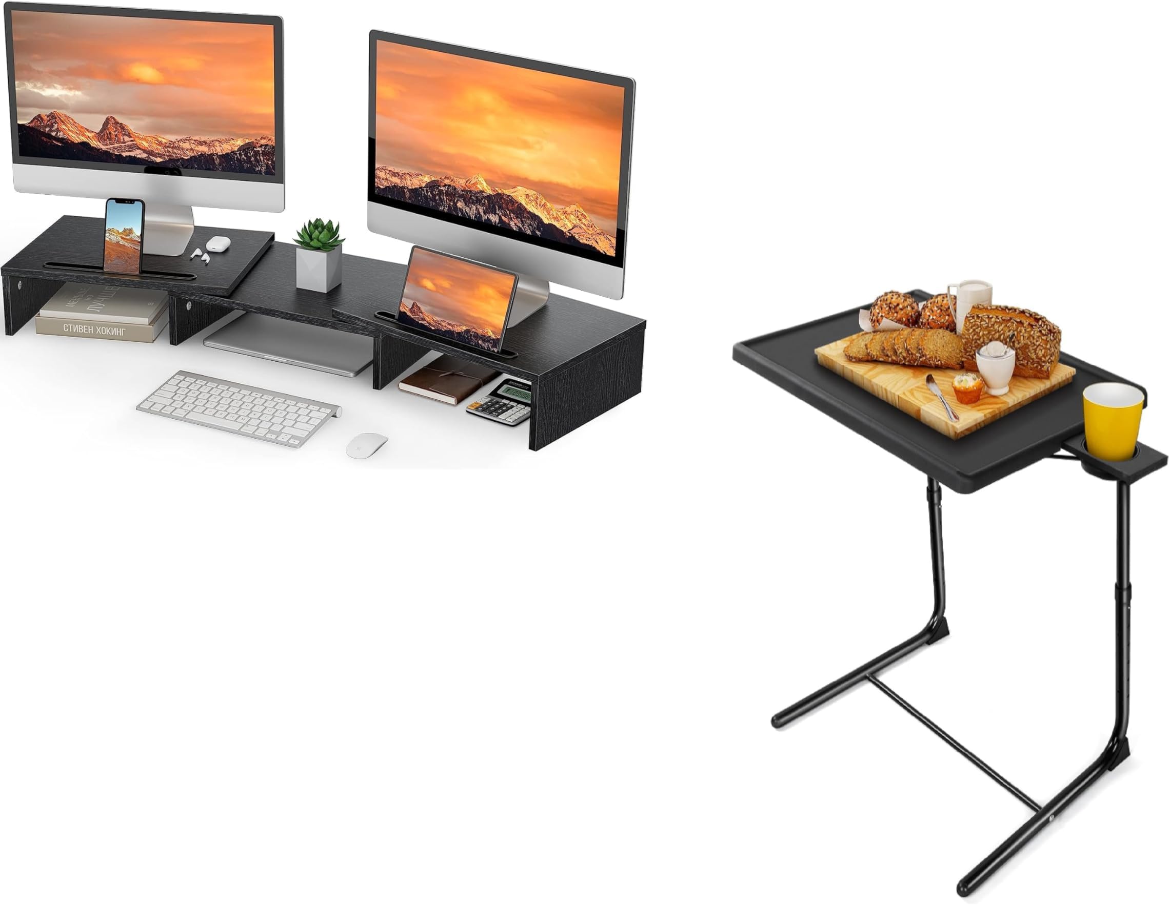 LORYERGODual Monitor Stand for 2 monitors TV Tray - TV Table