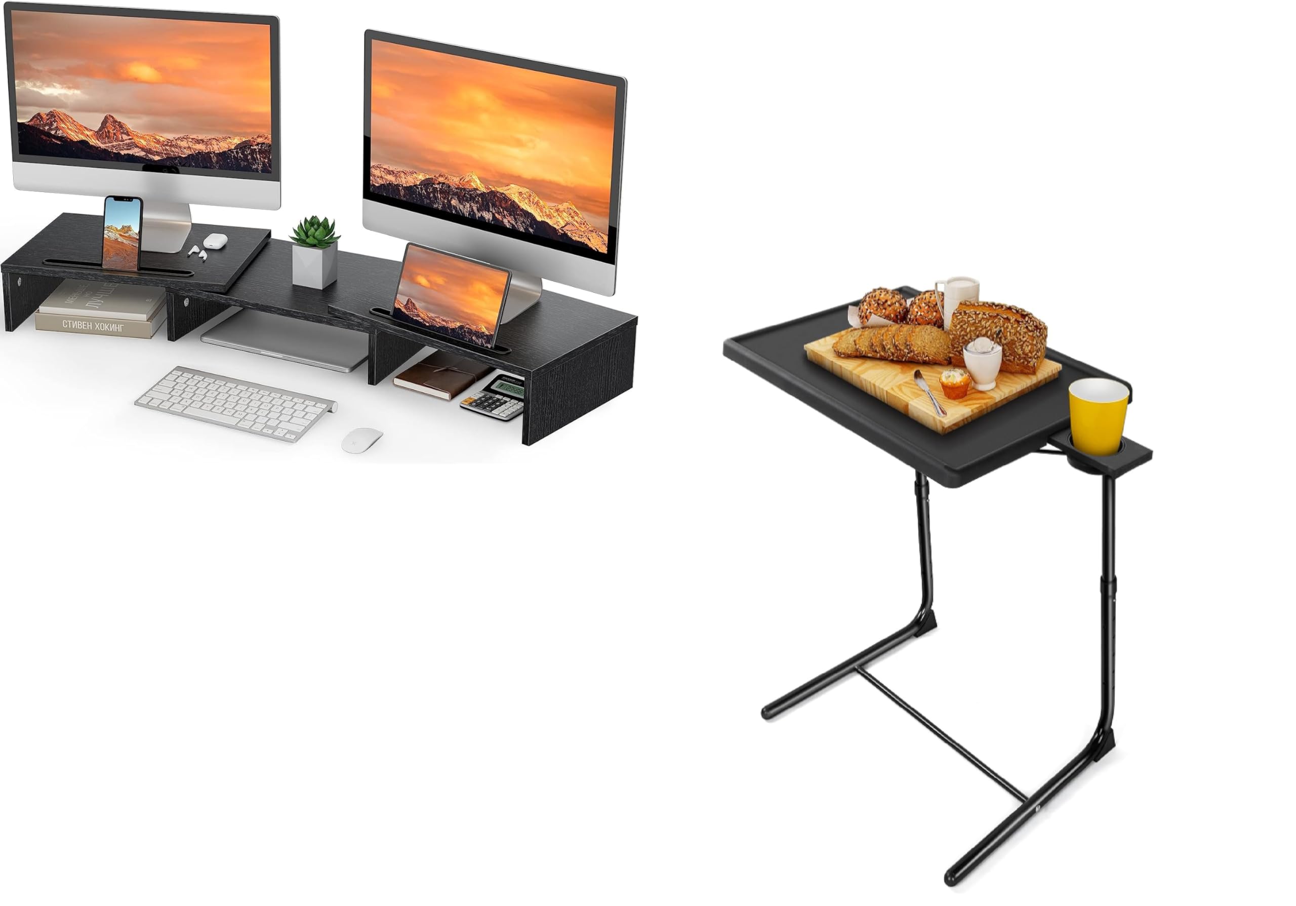 LORYERGODual Monitor Stand for 2 monitors TV Tray - TV Table