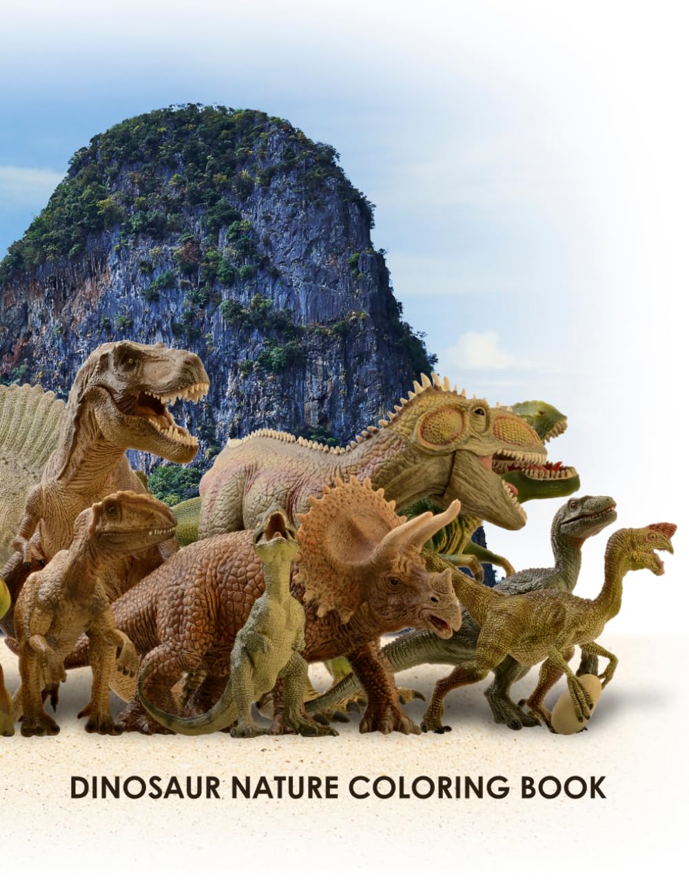 Dinosaur Nature Coloring Book: Fun and Educational Coloring Pages with Labeled Dinosaurs for Kids