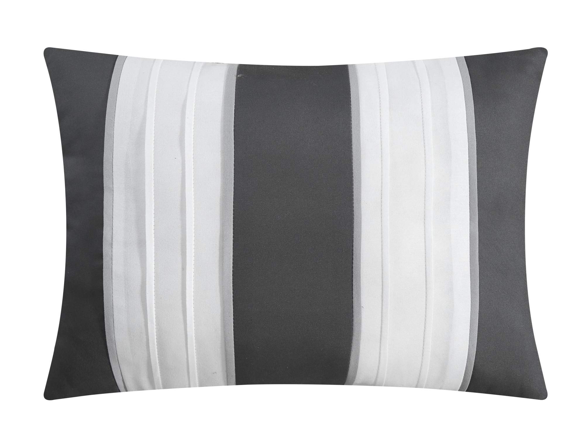 Chic Home Aster 5 Piece Quilt Set Contemporary Floral Design Bedding - Decorative Pillows Shams Included, King, Black