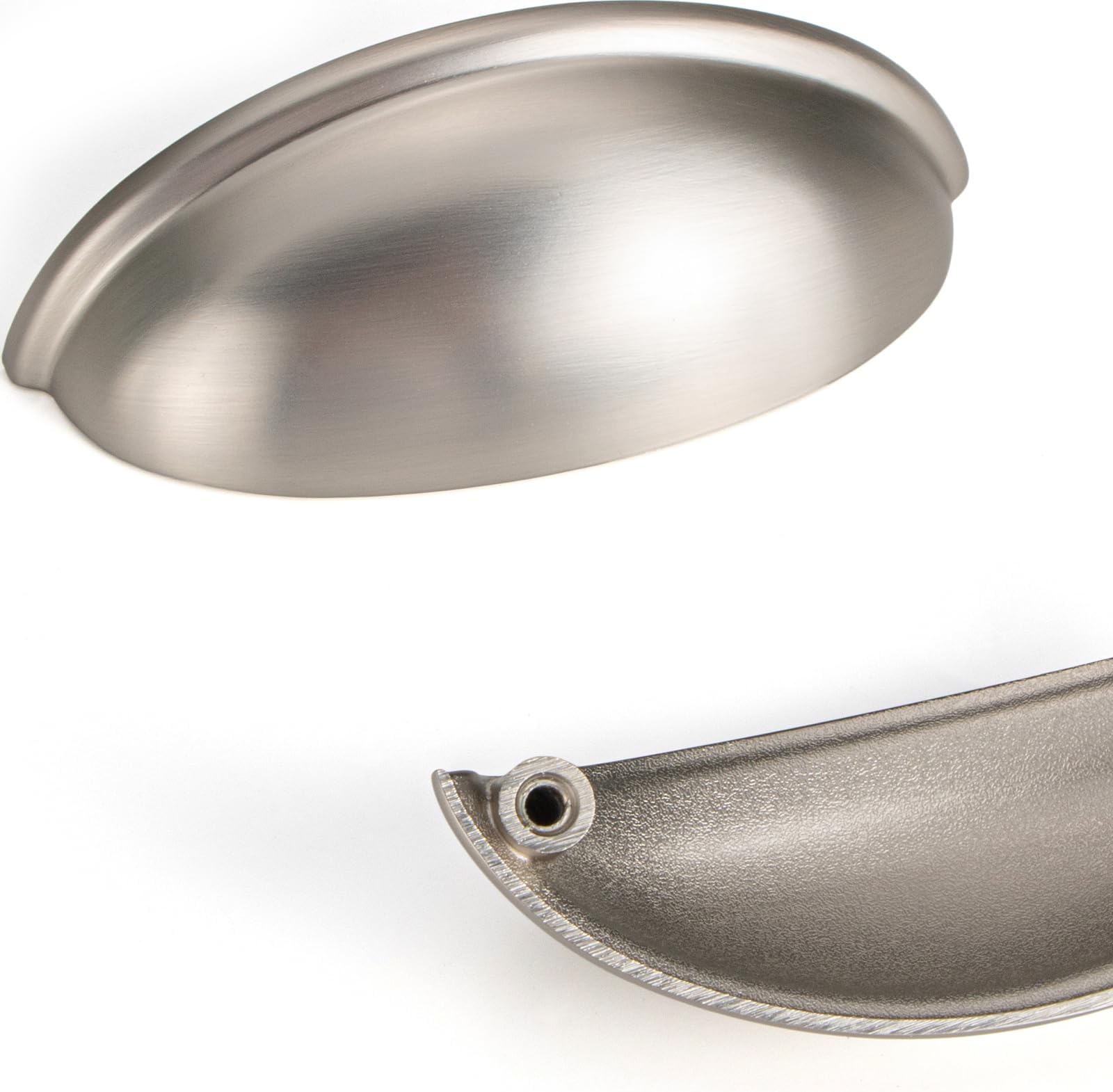 Liron Hardware 10 Pack Cup Pull Cabinet Handles Brushed Nickel 3 Inch Cupboard Kitchen Handle Drawers Pulls