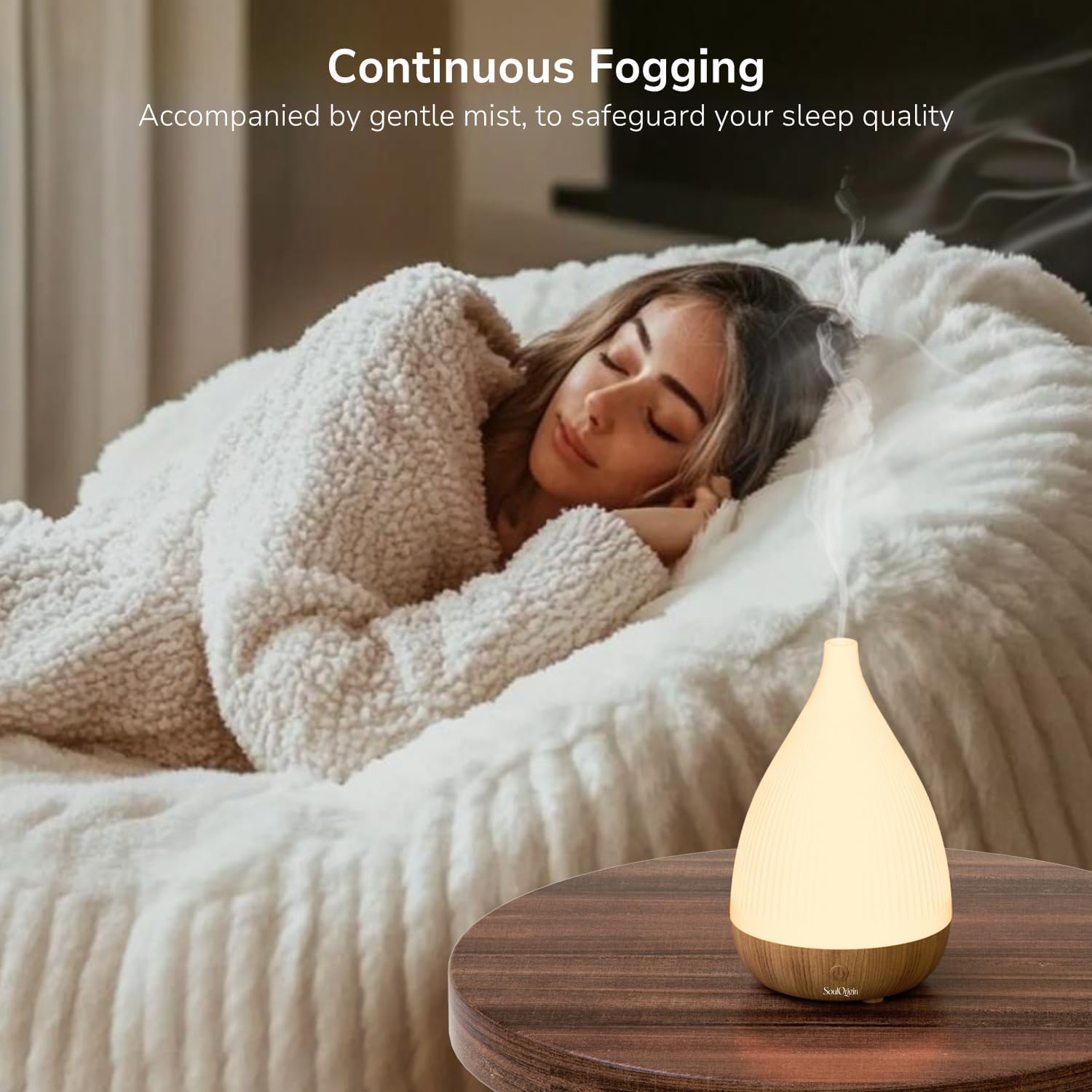 Ultrasonic Essential Oil Diffuser, Home Fragrance Aroma Diffuser with Auto Shut-Off, 8-Color Night Light & Ultra-Quiet Operation, BPA-Free Portable Aromatherapy Humidifier for Home (Light) - Image 4