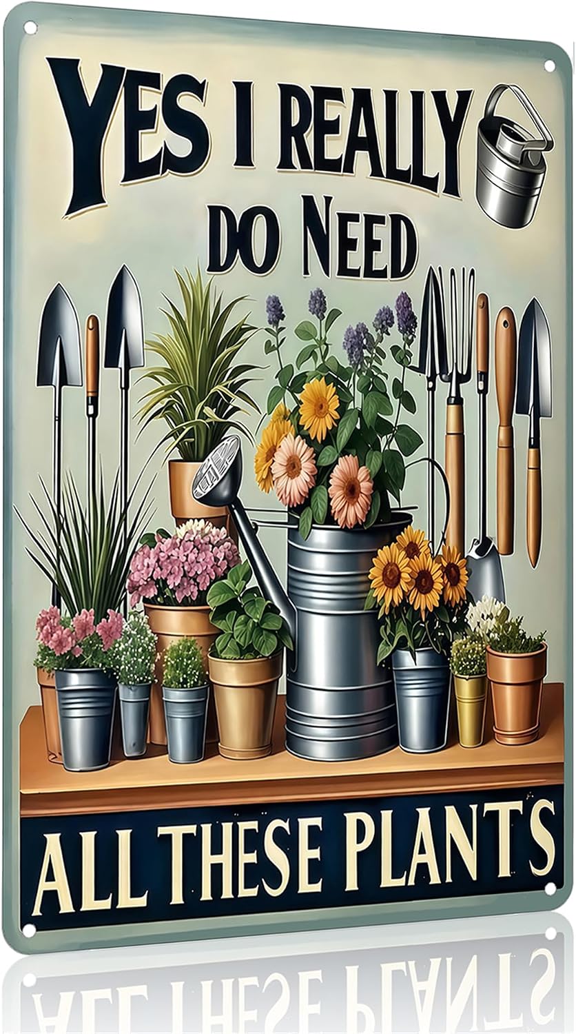 Funnysign Garden Gifts Sometimes I Wet My Plants Vintage Gardening Tin Sign for Home Garden Patio Greenhouse Yard Decor 8 X 12 Inch (3840)