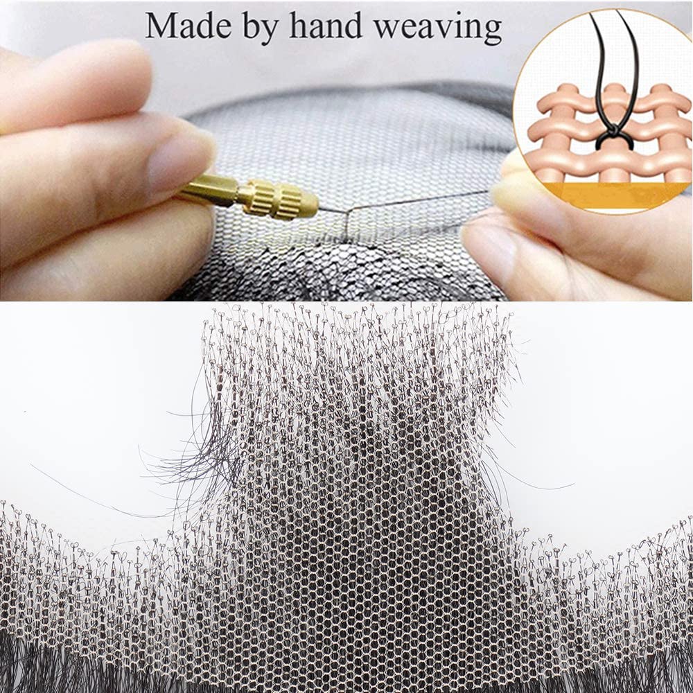Remeehi Naturale Nero Barba Dei Capelli Umani Del Merletto Fatti A Mano Baffi Del Viso Costume