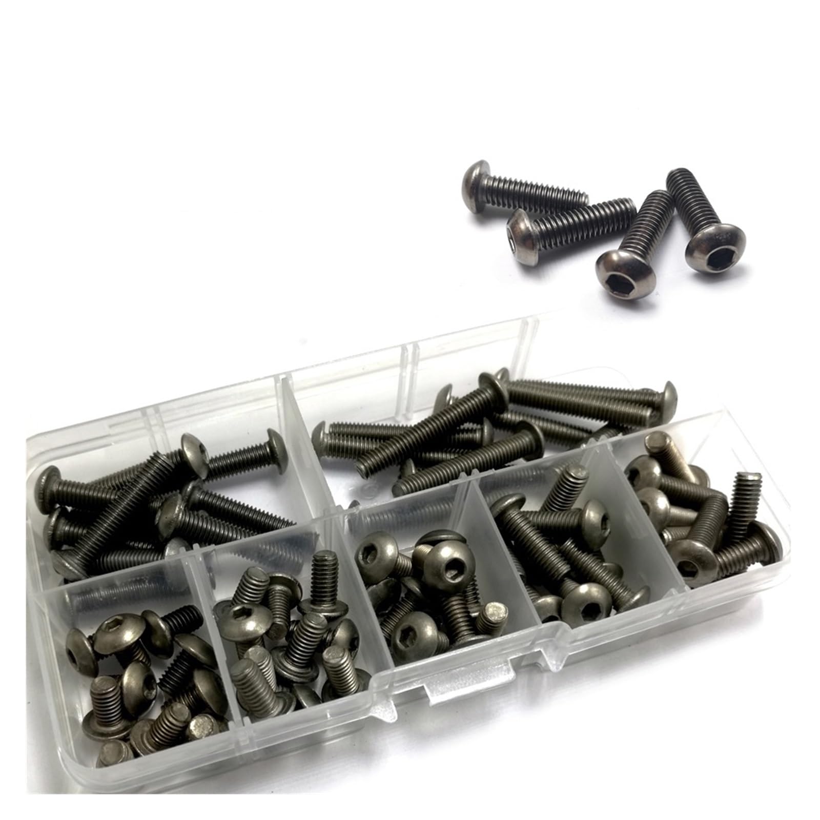 M2,5 M3 M4 M5 M6 Titanschraubensatz, Titan-Innensechskantschraube mit Linsenkopf, E018(M6 kit -T0510)