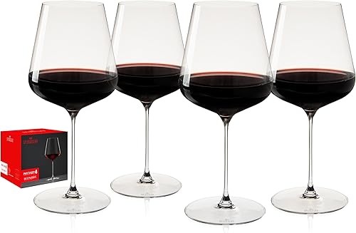 Spiegelau Definition Copas de Vino Bordeaux, Copas de Cristal Transparente para Vino Tinto, Cristalería Elegante con Tallo, Bar en Casa, Fiesta de