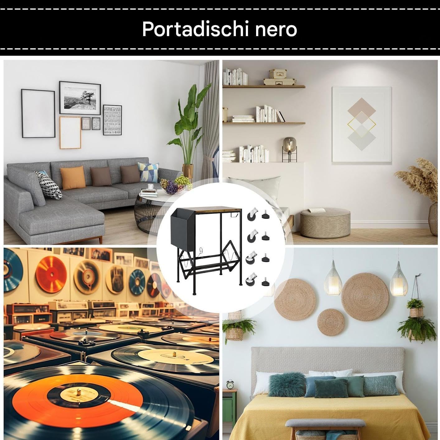 Espositore per dischi in vinile a doppio livello, per casa, negozio, studio, ufficio, soggiorno, perfetto per appassionati di vinile e collezionisti