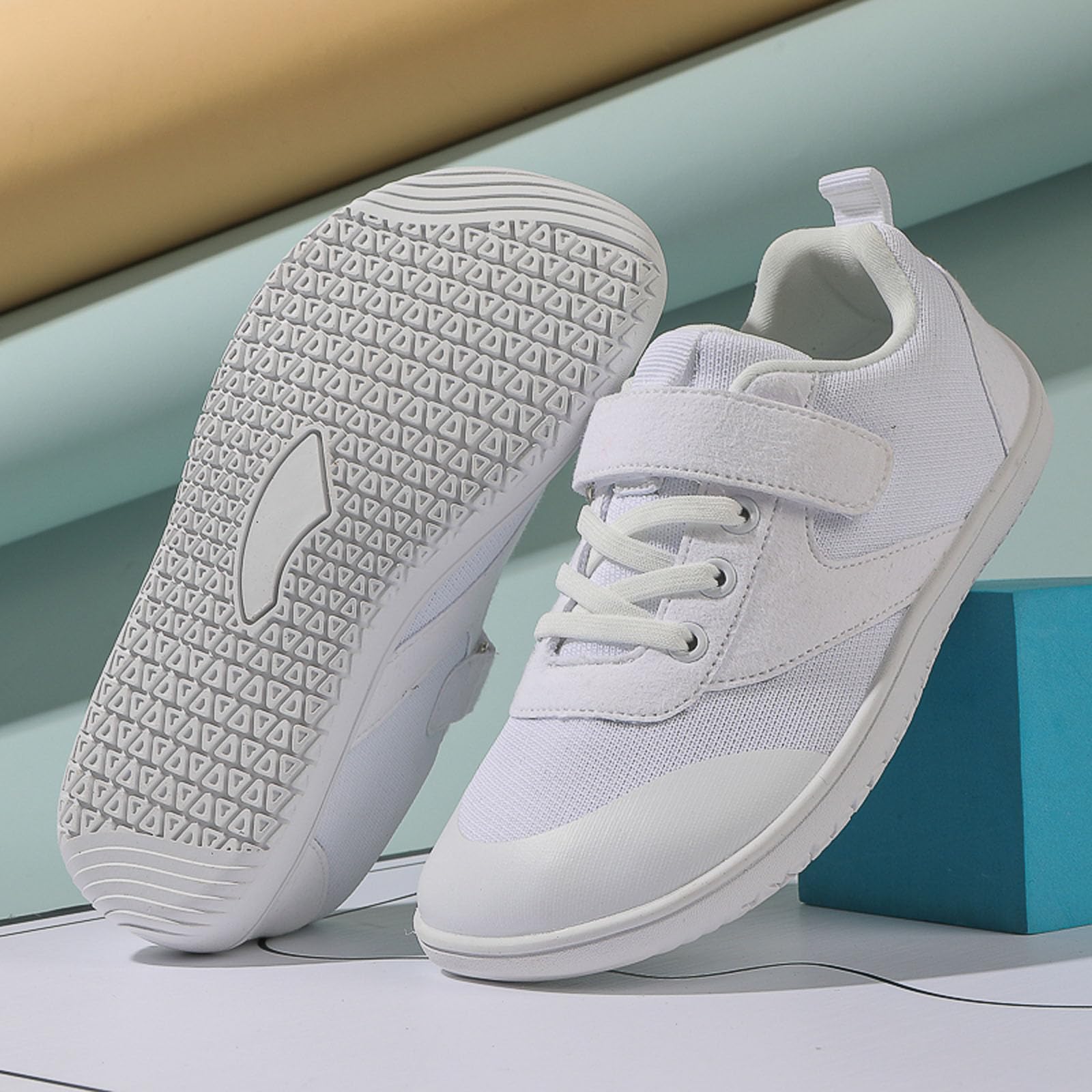 SECHRITE Zapatos descalzos anchos para niños, zapatillas para niños y niñas, minimalistas, transpirables, zapatos para caminar, talla 25-37