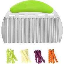 French Fry Cutter,Crinkle Cutter,French Fry Cutter for Potatoes Potato Cutter Slap Chop Green