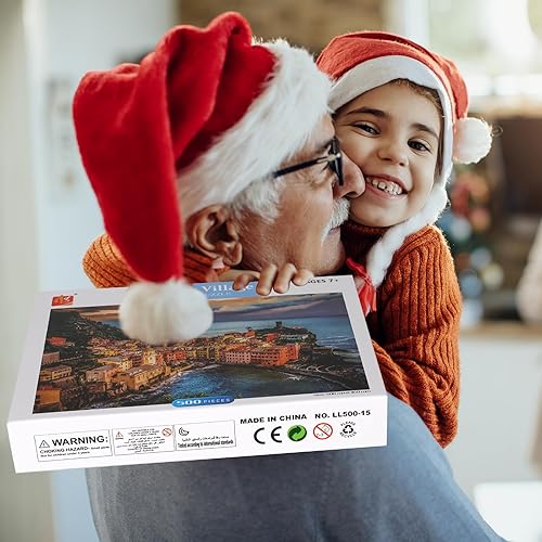 Miniatura 6 de Rompecabezas de 500 piezas para adultos Cinque Terre Sunset paisaje desafiante rompecabezas de escena natural, rompecabezas duros, gran regalo,