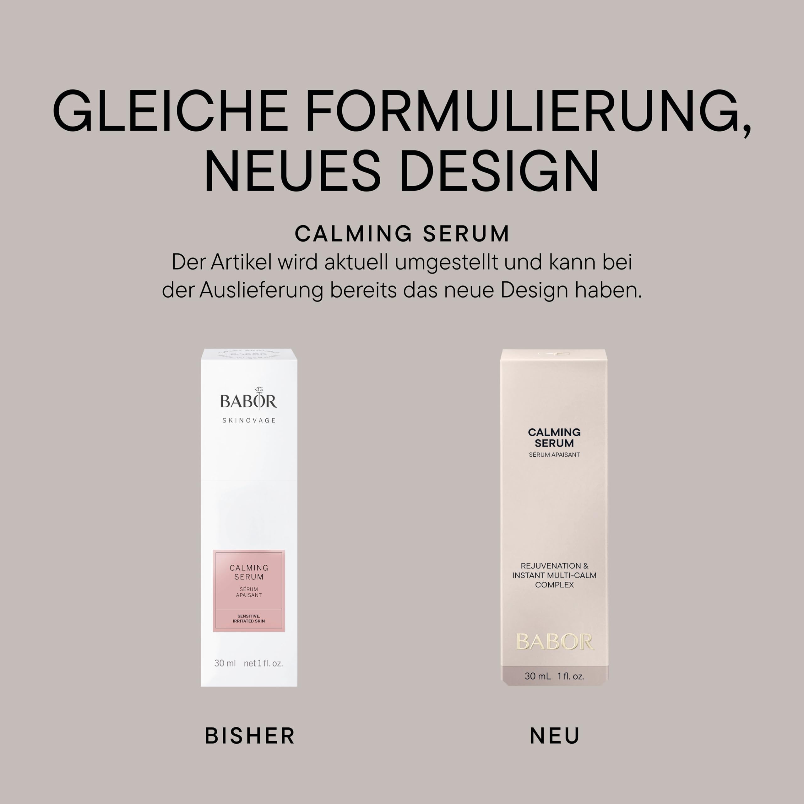 BABOR SKINOVAGE Calming Serum für empfindliche Haut, Beruhigendes Serum mit Mandelöl und Vitamin E, Ohne Farb- oder Duftstoffe, Vegane Formel, 30 ml