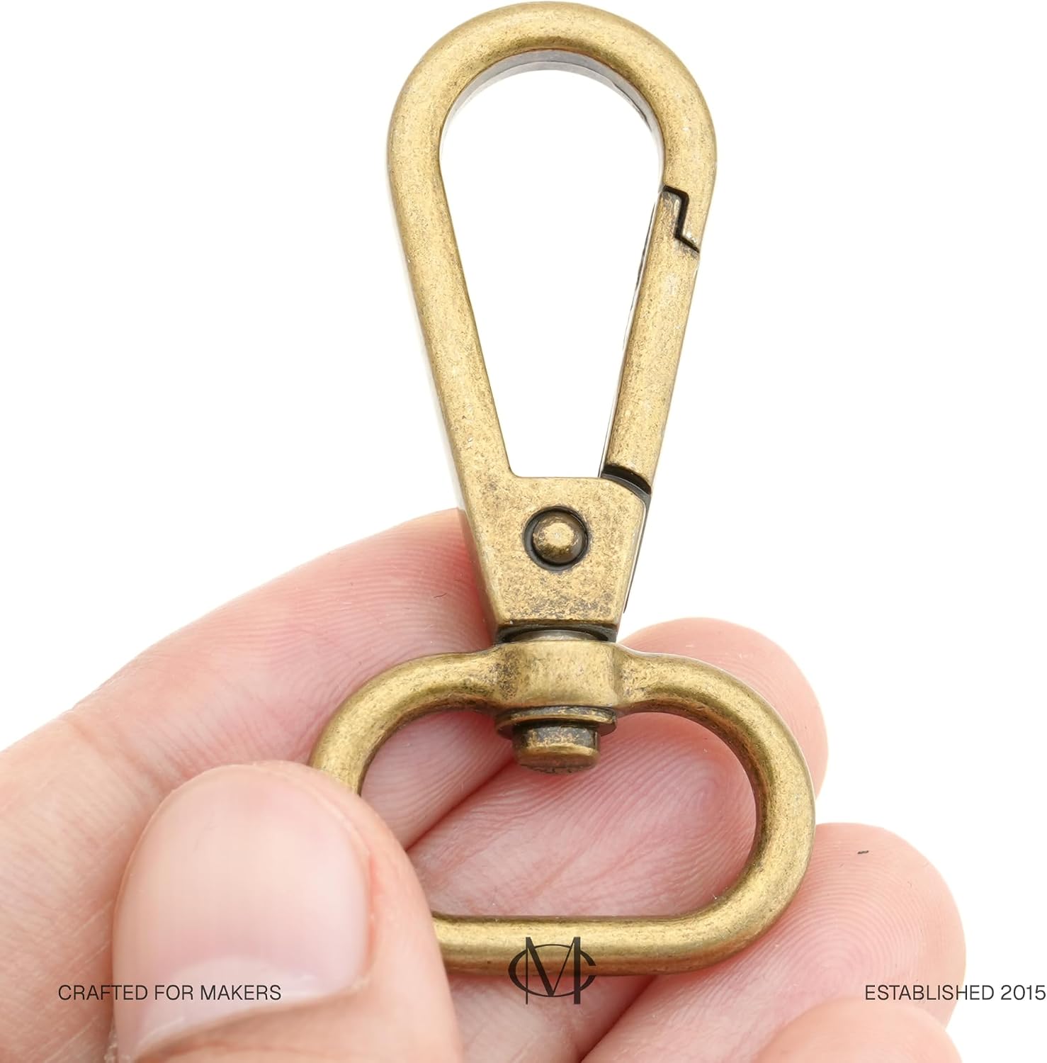 CRAFTMEMORE 100pcs Snap Hook Swivel Push Gate Lobster Clasps Fashion Clips Purse Making FS10 (Antique Brass, 3/4 Inch)