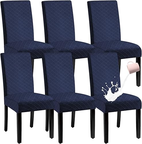 Miniatura 40 de Juego de 6 fundas impermeables para sillas de comedor extragrandes (caqui, juego de 6 XL))
