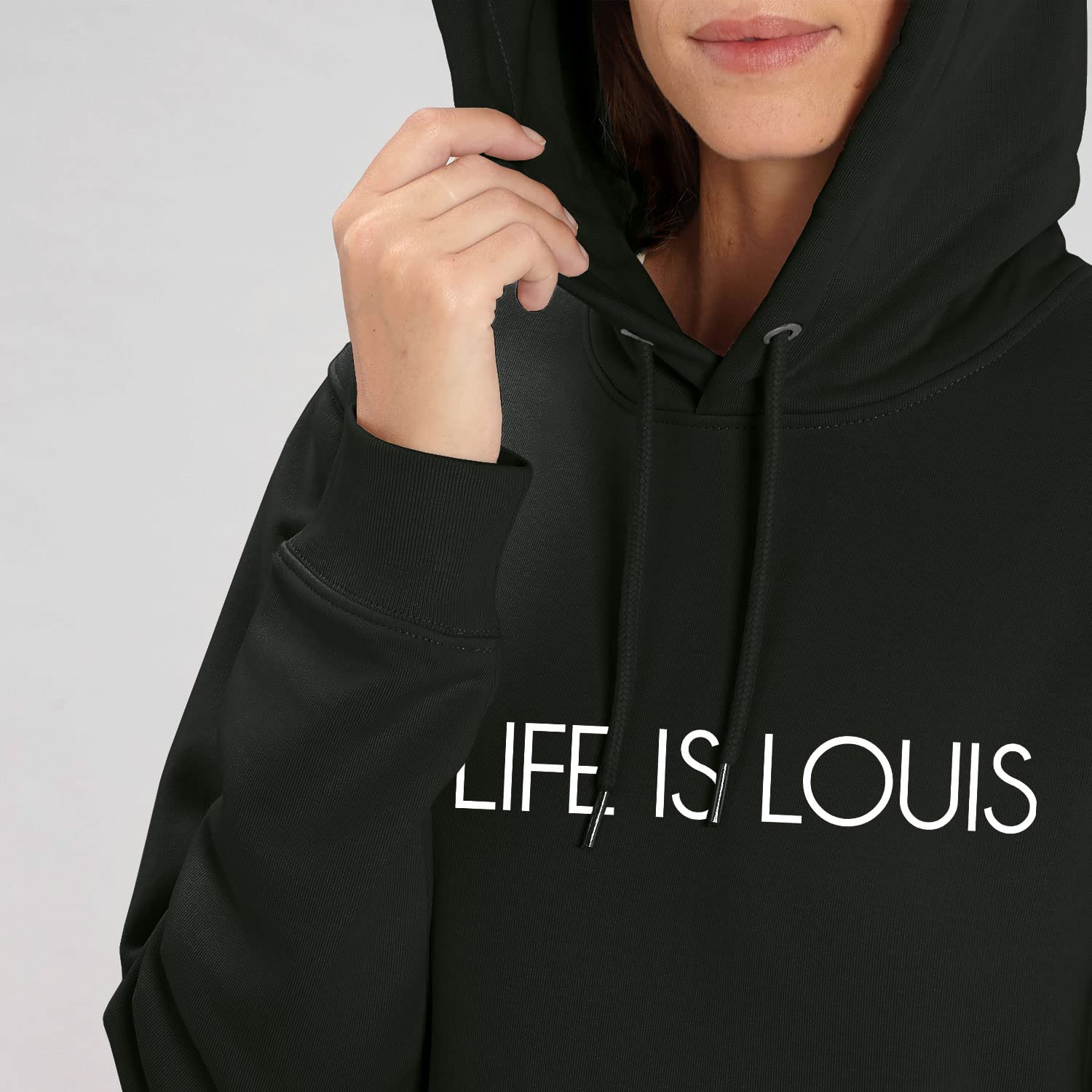 Damska bluza z kapturem Cruiser – Life is Louis – sportowy styl uliczny z długim rękawem bluza z kapturem z bawełny organicznej na jesień i zimę, czarny, S
