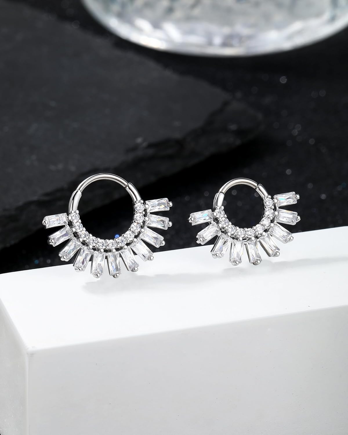 Jewseen 316L Surgical Steel Septum Rings 16g Daith Piercing Jewelry Septum Jewelry Helix Cartilage Hoop Earrings for Women - Image 4