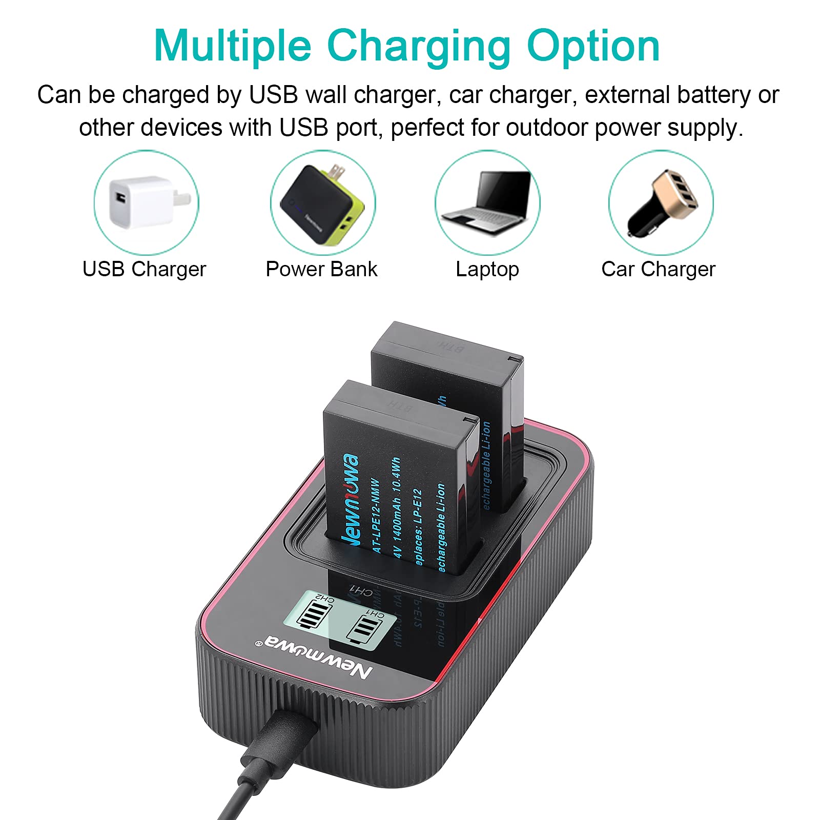 Batería EN-EL14 Recargable De 1480mAh Para Nikon D5300, D5600, D3500 Y Coolpix P7100 - Litio 7.4V