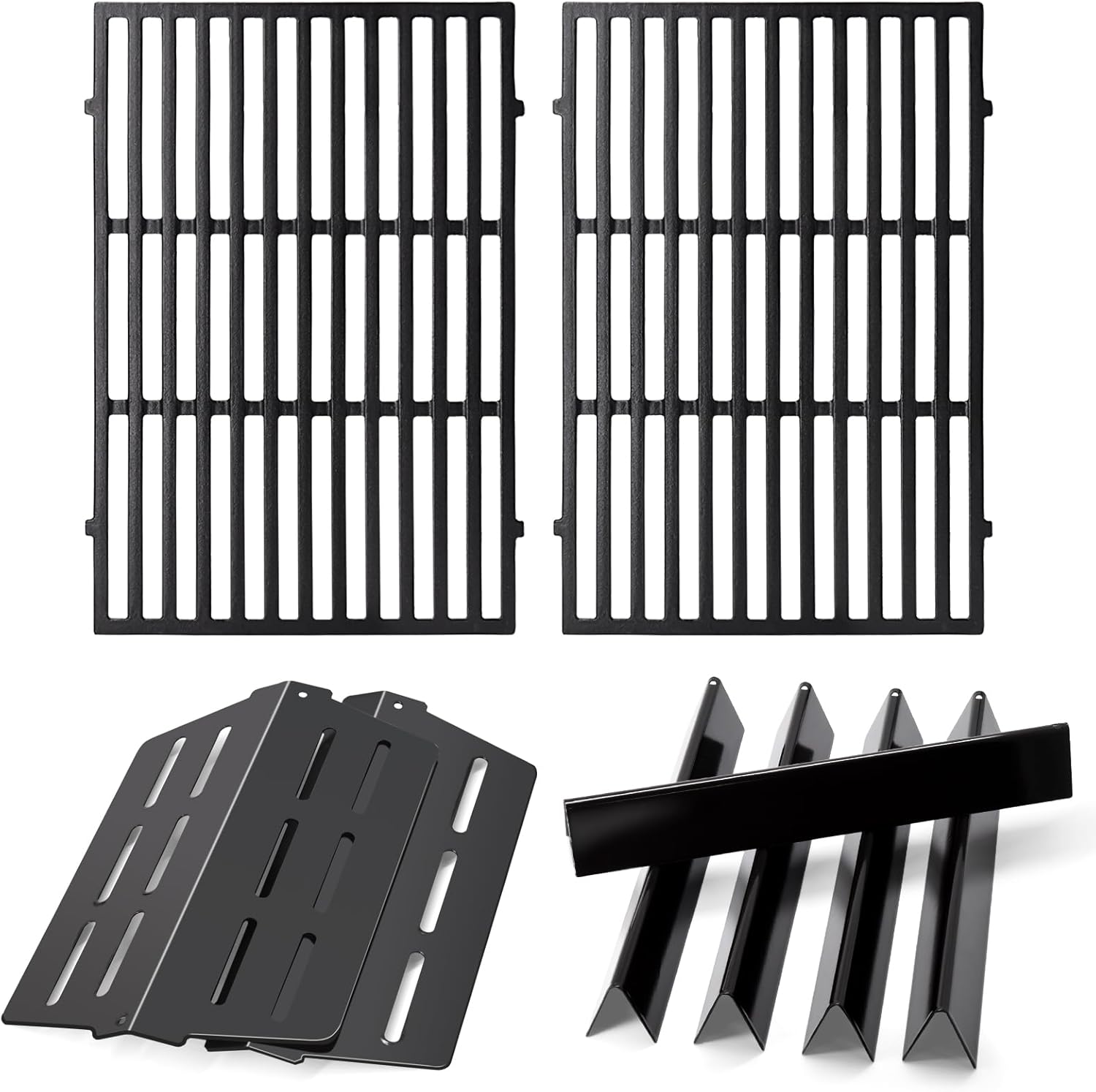 Grill Parts Replacement for Weber Genesis 300 Series E310 E320 E330 S310 S320 S330 EP310 EP320 EP330 with Front Control, 7524 Grill Grates 7620 Flavorizer Bars 65505 Heat Deflectors
