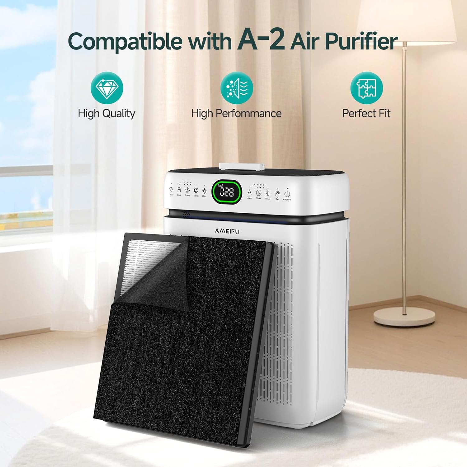 Air Purifier for Home Up to 3500 Sq Ft, Air Cleaner with H13 Filter, Air Purifier Replacement Filter, 3 Stage HEPA Filter A2 Air Purifier for Dust, Pet Hair, Pollen