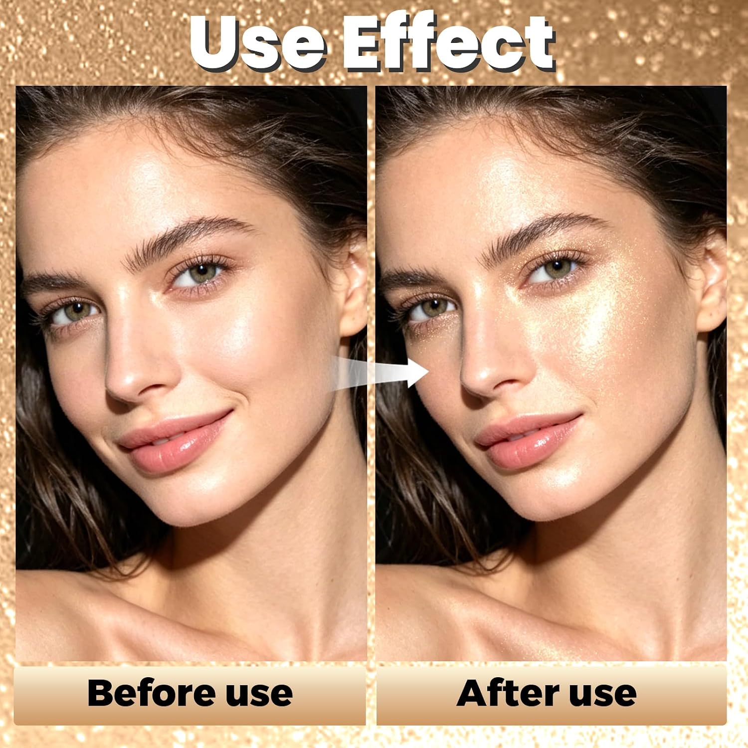 Body Shimmer Powder, 4PCS Body Glitter Powder with Sponge Head, Eyes, Hair, Face Glitter for Women & Girls, 3D Contour & Long Lasting Luminous, Shimmer Makeup Perfect for Daily, Party