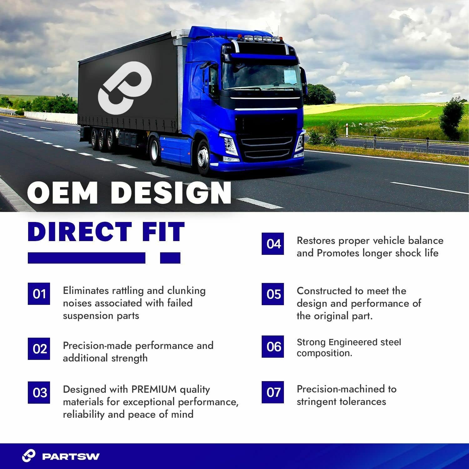 PartsW – 4 Pc Front Steering Kit Inner & Outer Tie Rod Ends ES3488 ES3493T Compatible with Chevrolet Silverado 1500 1999–2006