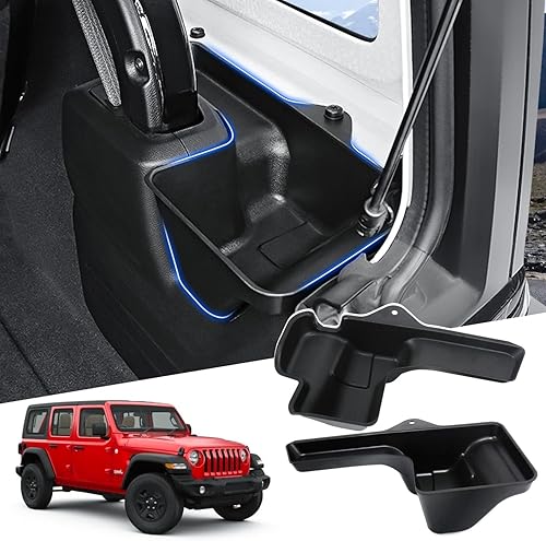 Bandeja de almacenamiento para maletero lateral de carga trasera para Jeep Wrangler JL 2018-2023, organizador de carga, color negro, 2 unidades (no