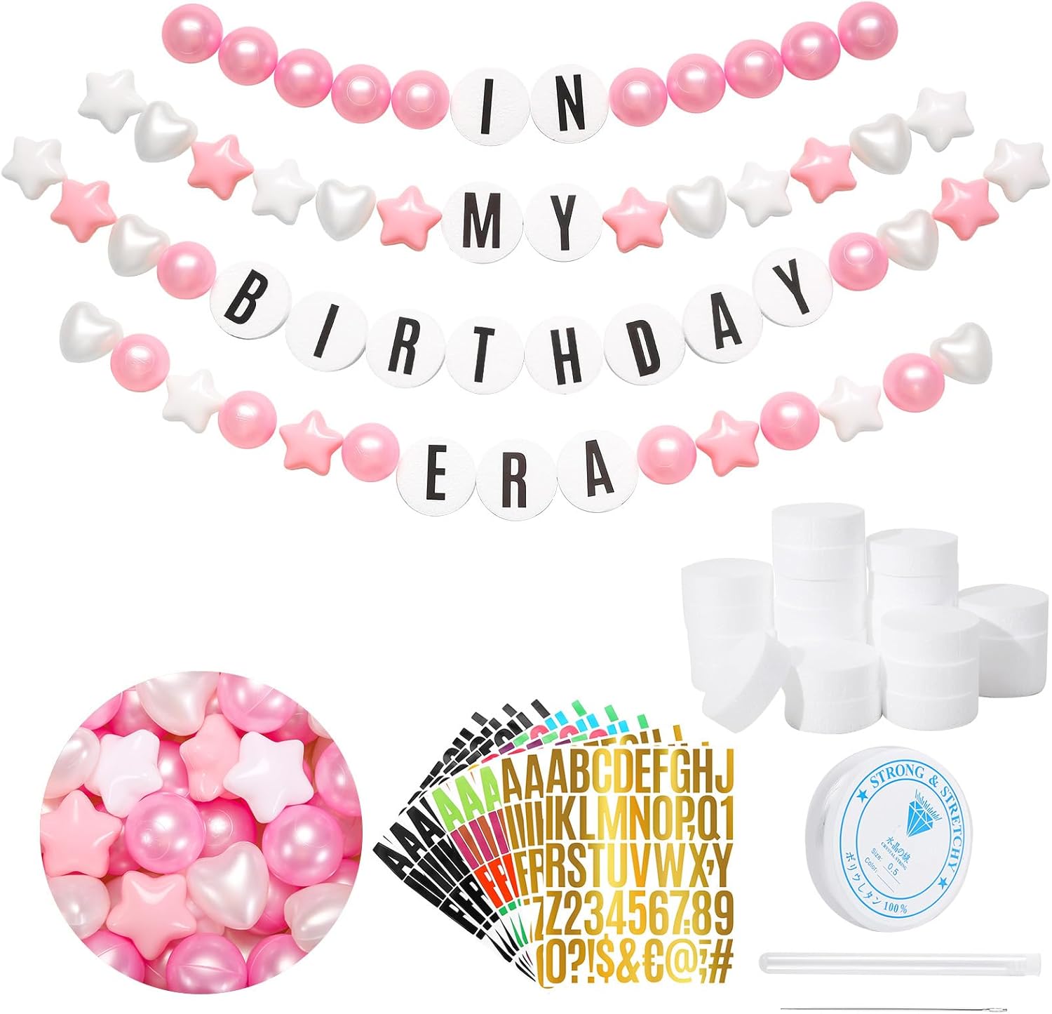 DIY Giant Friendship Bracelet Birthday Banner with 150 Balls