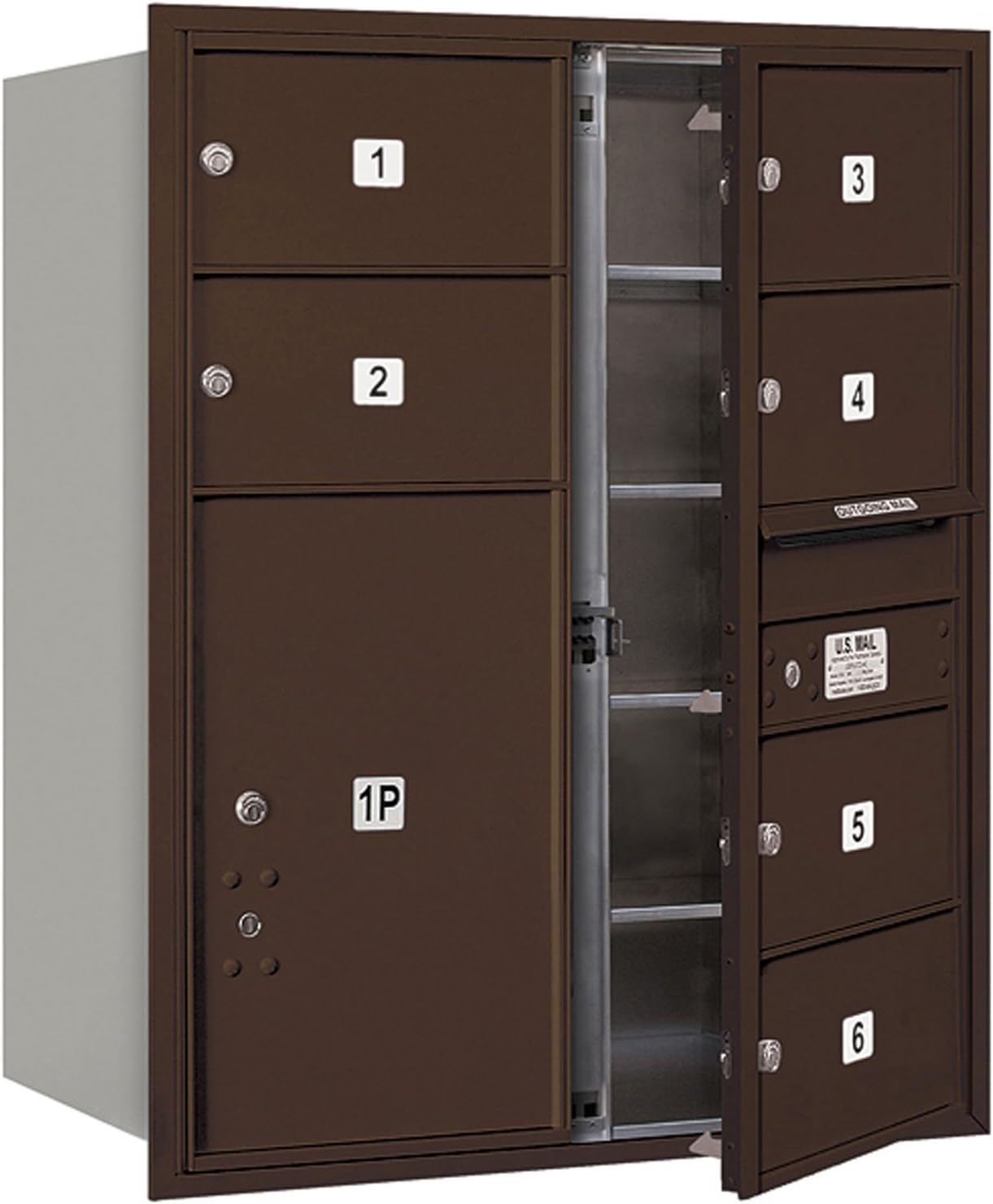 Salsbury Industries 3710D-06ZFU 4C Horizontal Mailbox, Bronze