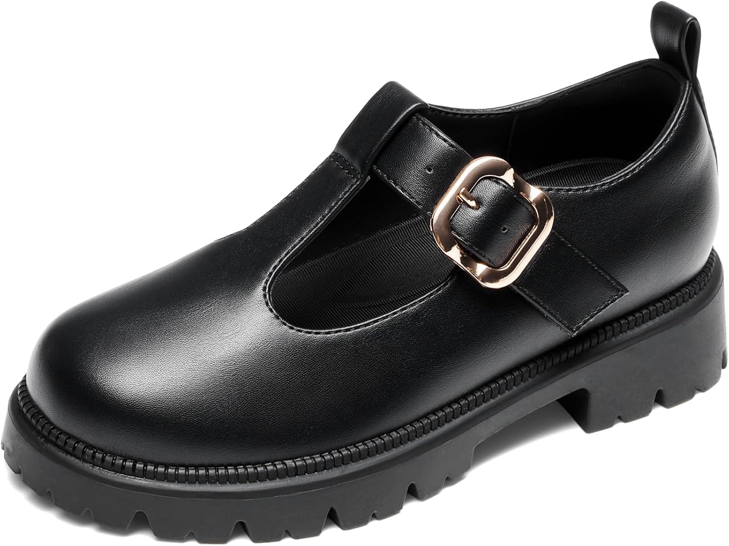 DREAM PAIRS Girls Mary Jane Dress Shoes School Uniform T-Strap Loafers Platform Chunky Heel Closed Toe Flats