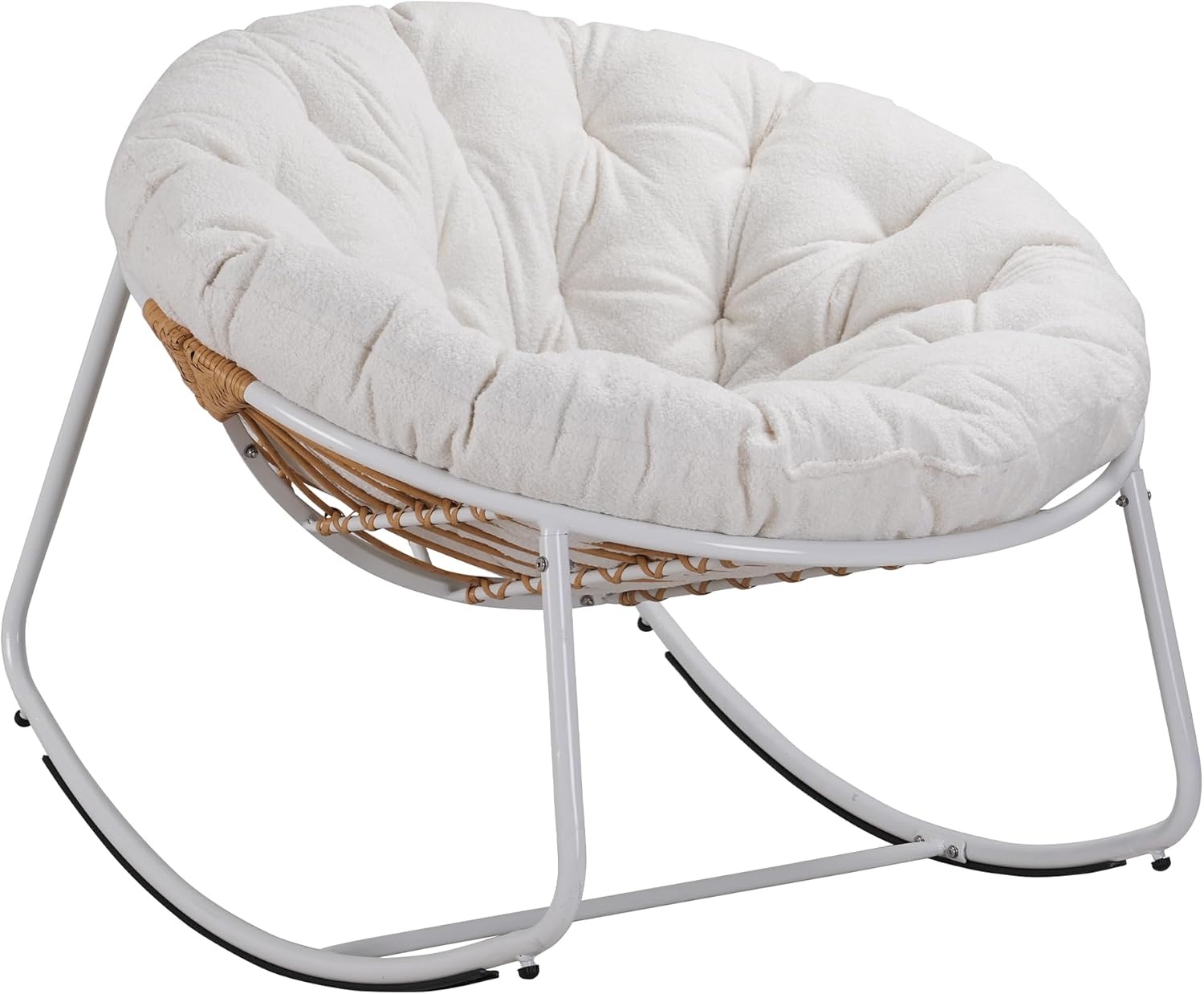 Amazon.com: Naga Bahna Outdoor Round Rocking Chair, Patio Wicker Egg ...
