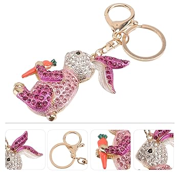 generic 1Pc Bunny Rabbit Alloy Keychain Rhinestone Keychain