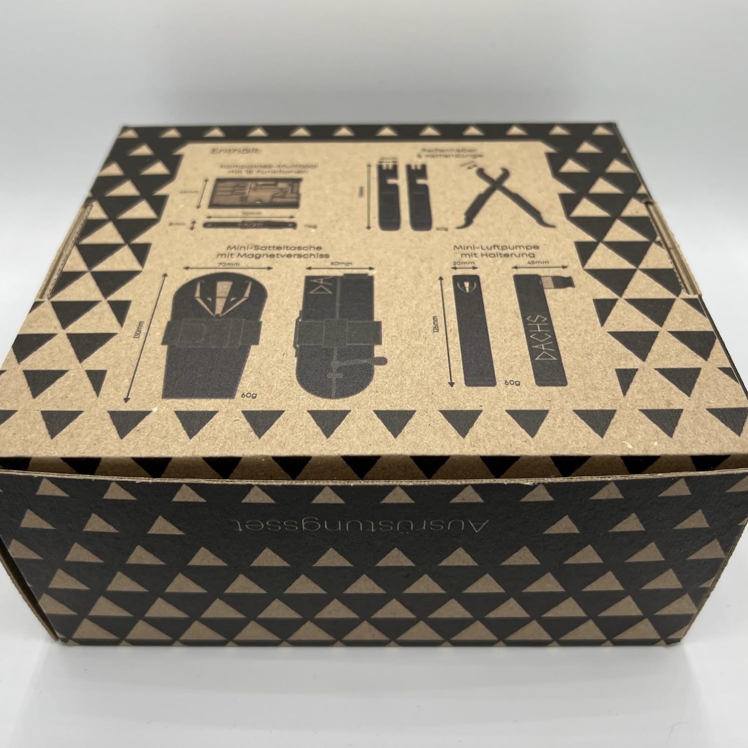 DACHS Ausrüstungsset Geschenkbox - Komplettset hochwertiges Fahrradzubehör - Fahrrad Geschenke