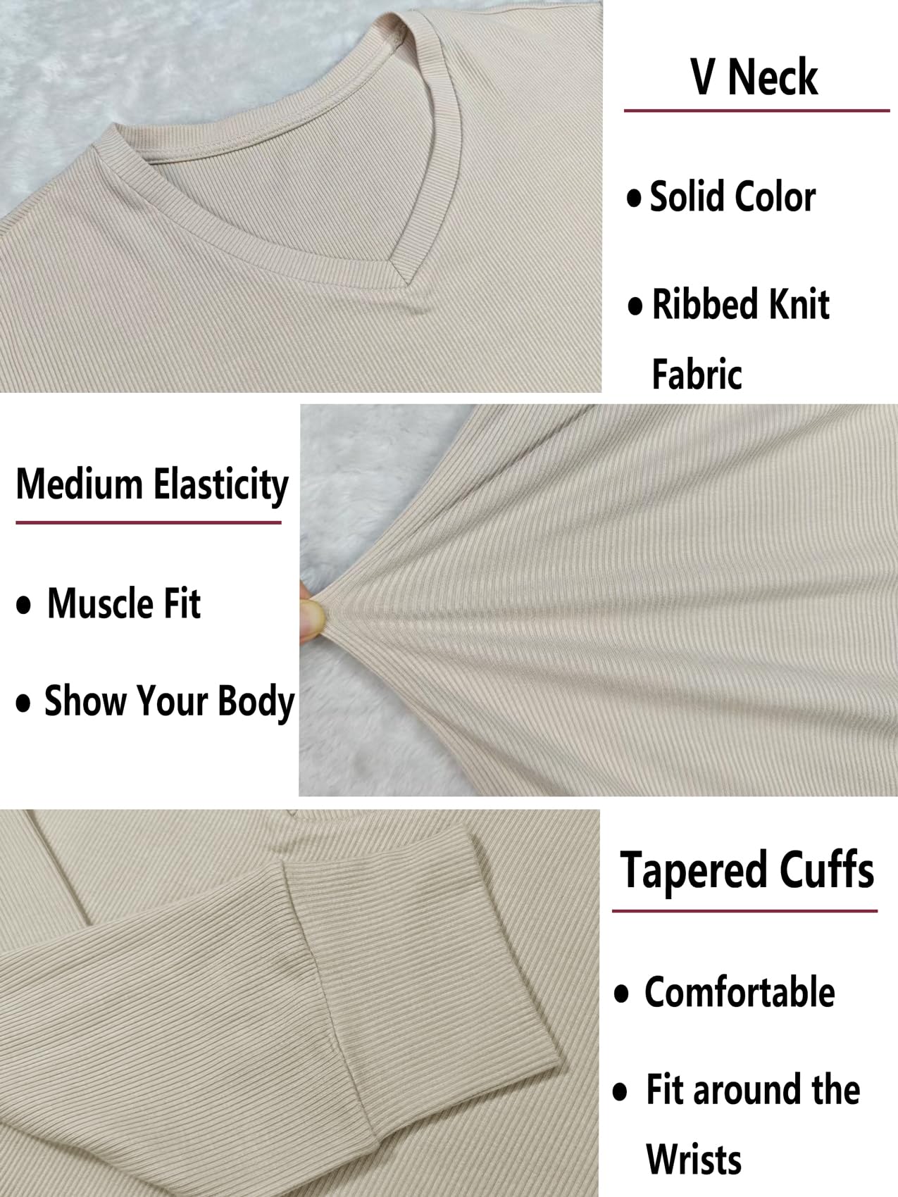 T-Shirt Coupe ajustée pour Homme,sous-vêtement Thermique,T-Shirt Décontracté col en V