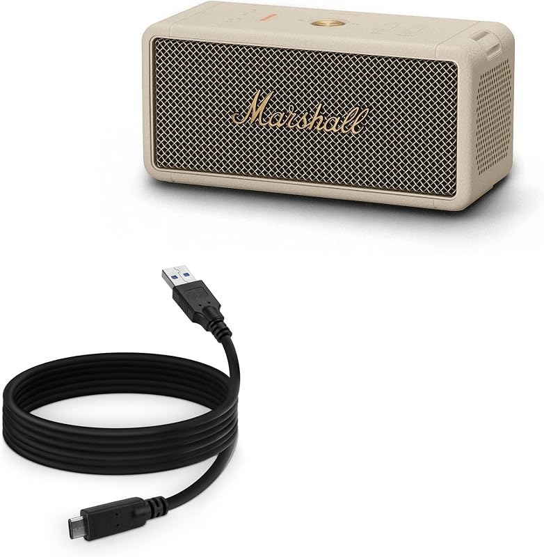 BoxWave Cable Compatible with Marshall Middleton - DirectSync - USB 3.0 A to USB 3.1 Type C, USB C Charge and Sync Cable - 6ft - Black