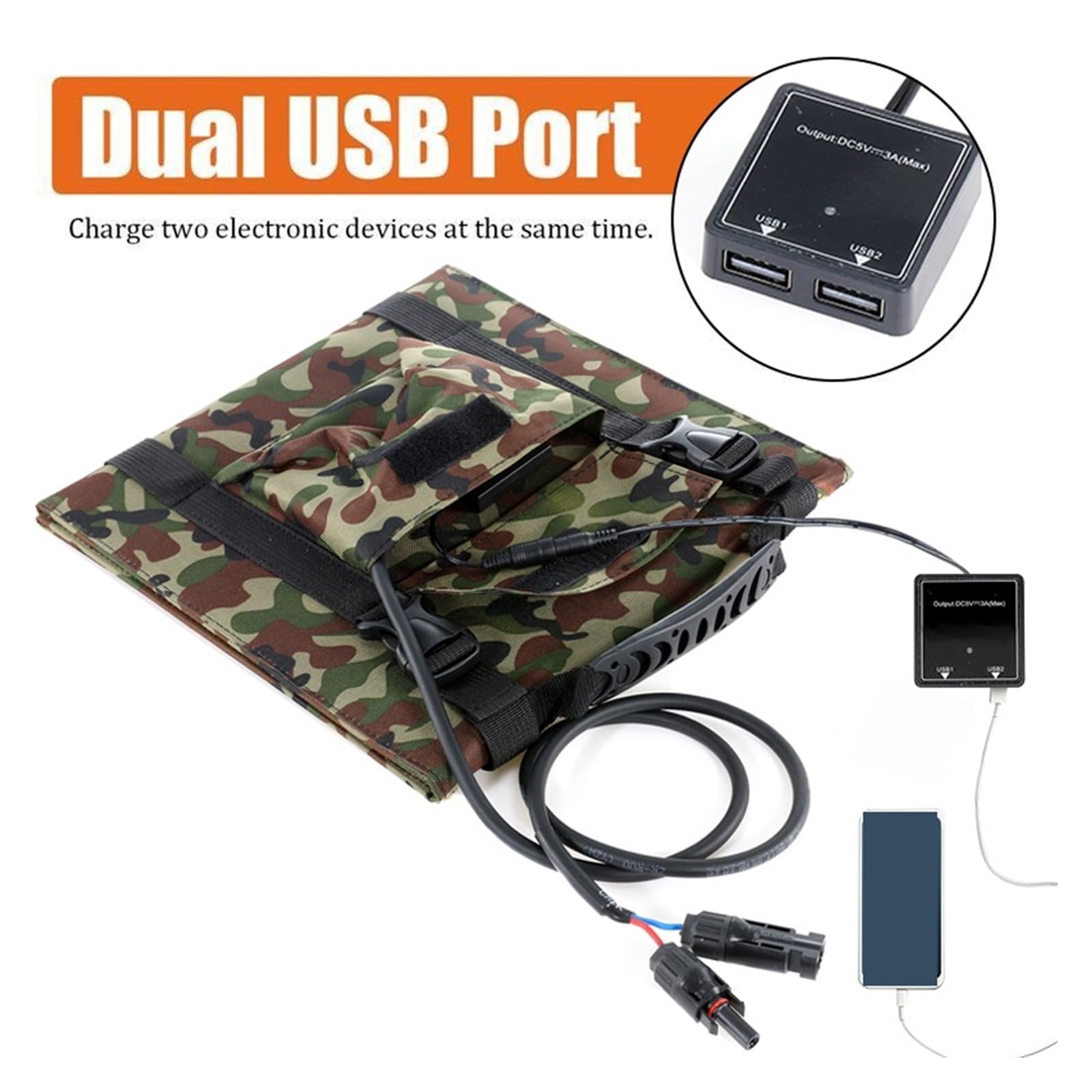Składany panel słoneczny 300 W Zestaw ładowarki USB Kompletny powerbank Smart Phone Przenośny składany akumulator Camping Idealny Wynik